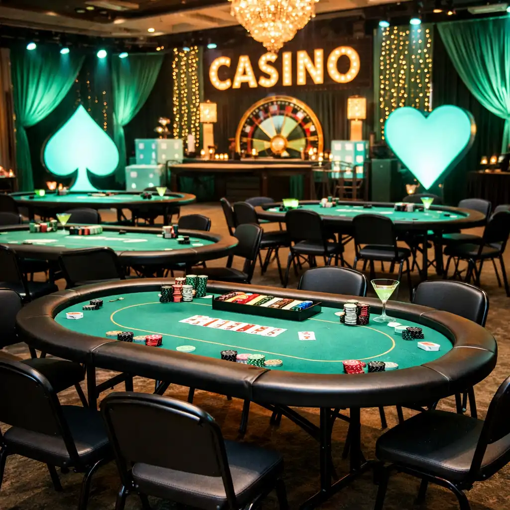 Profesjonalne stoły pokerowe i scenografia